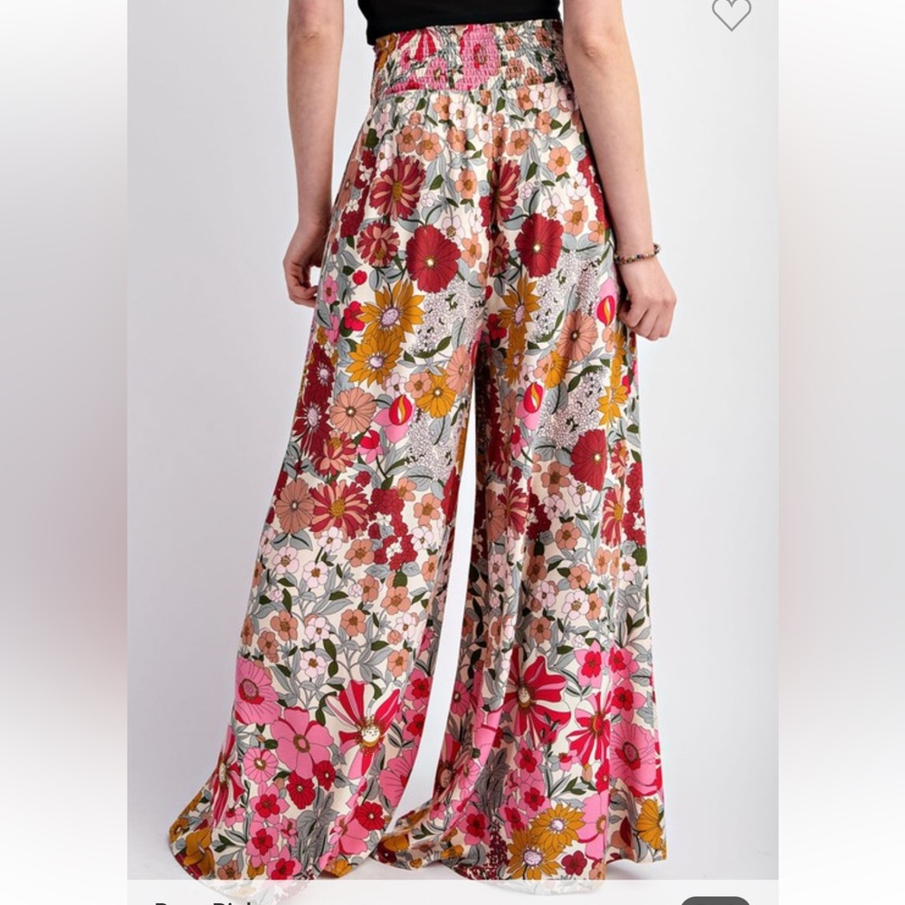 Floral Wide Leg Palazzo Pants, size Medium - Picture 4 of 8